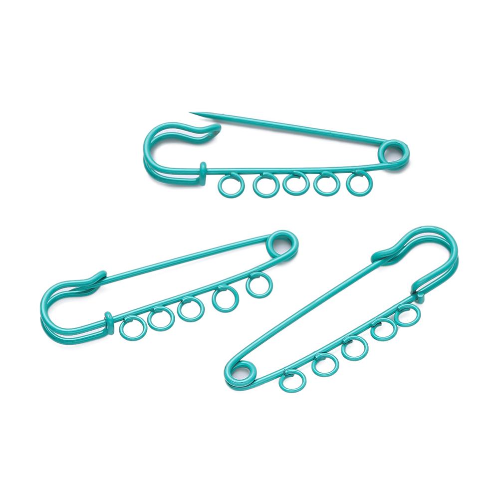 10pcs/lot Colorful Safety Pins Brooch Blank Base Brooch Pins 3/5 Rings Jewelry Pin for DIY Jewelry Making Supplies Accessorie
