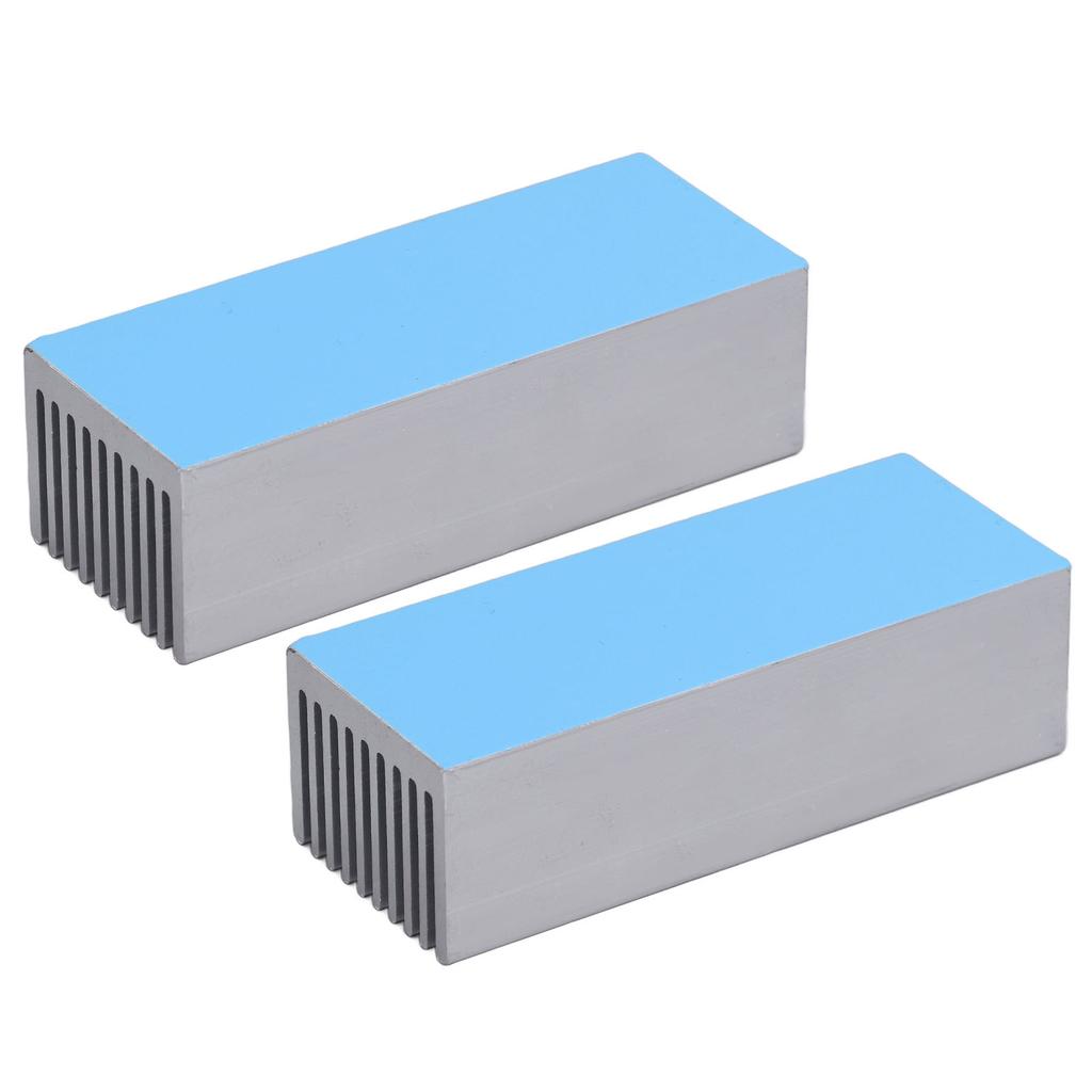 2Pcs Cooling Fins Aluminum Heat Radiator Heatsink Kit for Electronic Chip CPU 100x40x30mmWith Thermal Conductive