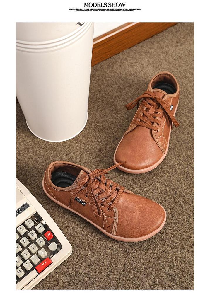 Zapatos Casuales de Cuero de Talla Grande de Ajuste Amplio para Hombres y Mujeres