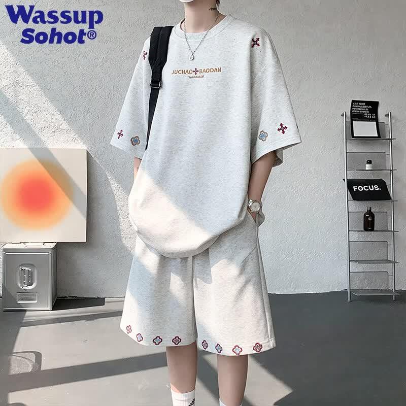 Wassup Sohot Men s Embroidered Short-Sleeve T-Shirt 2XL
