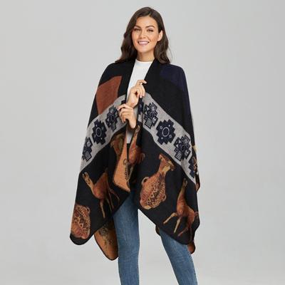 Shawl Cape Women's Autumn and Winter Thickened and Enlarged Split Shawl Travel Outer Scarf