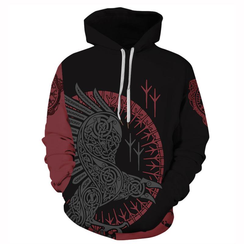 Wikinger-Krieger 3D-Druck Hoodie: Herren Trendiger Pullover Sweatshirt 2025 Edition