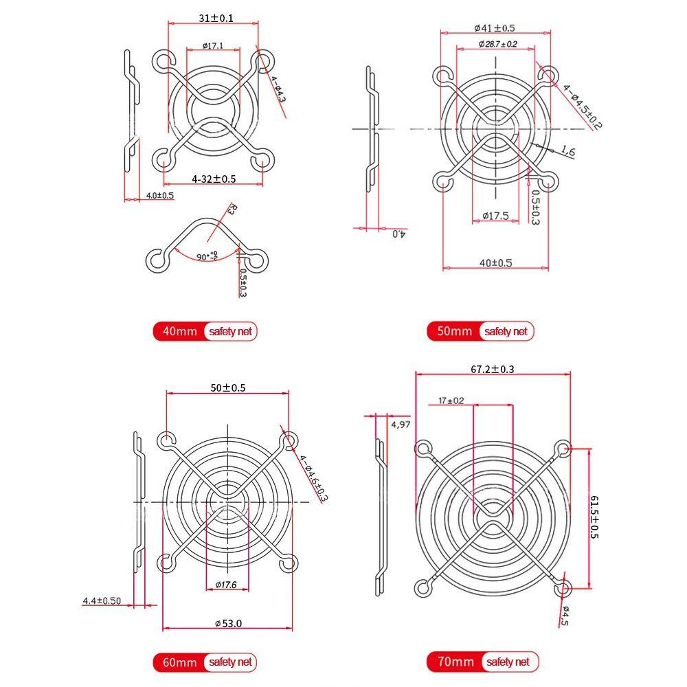 1Pcs Durable Metal Cooling Fan Grill Protective 40-220mm Fans Grid Mesh Cover for Computer Fan