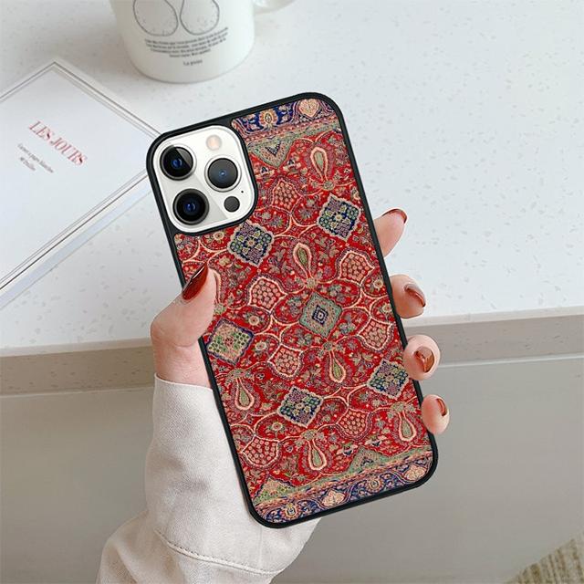 Persian Carpet Floral Pattern Phone Case For iPhone 17 Air 13 12 14 15 16  Cover For Apple Pro Max Plus Coque