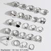 KunJoe Gothic Skull Claw Cross Ring Set for Men Vintage Silver Color Adjustable Open Rings Male Female Skeleton Spider Punk Jewelry Finger