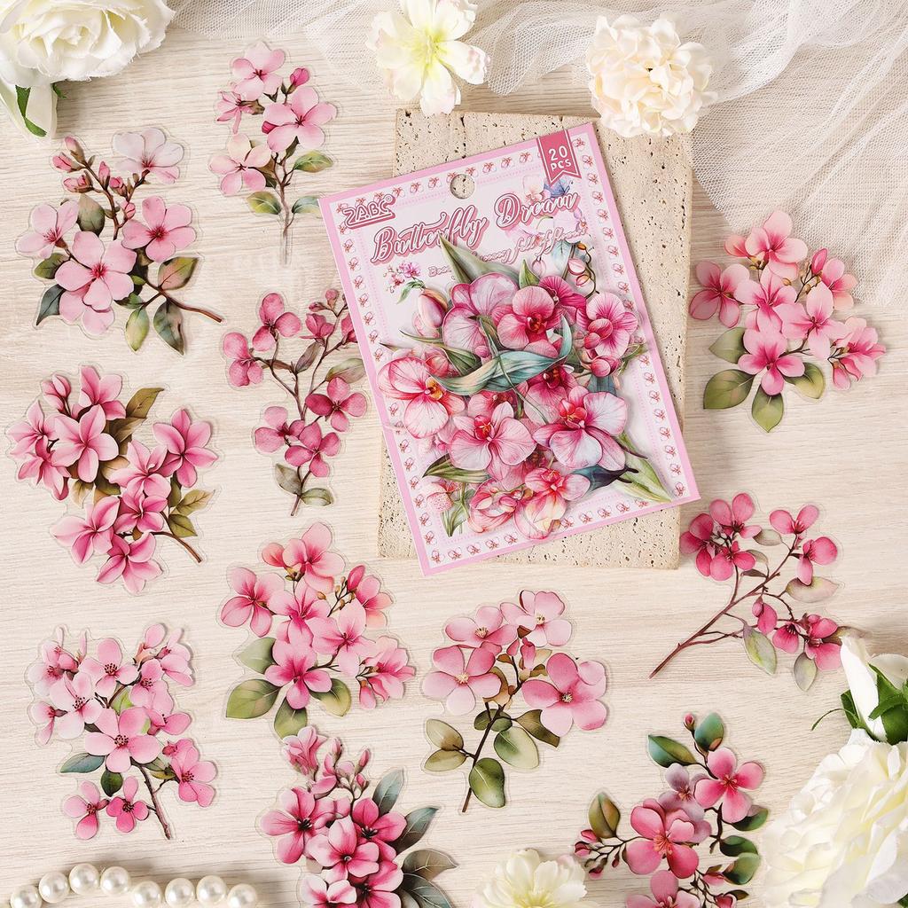Flowers Are in Good Place Series Vintage Floral Landscape PET Sticker Creative DIY Journal Material Collage Scrapbook Stationery