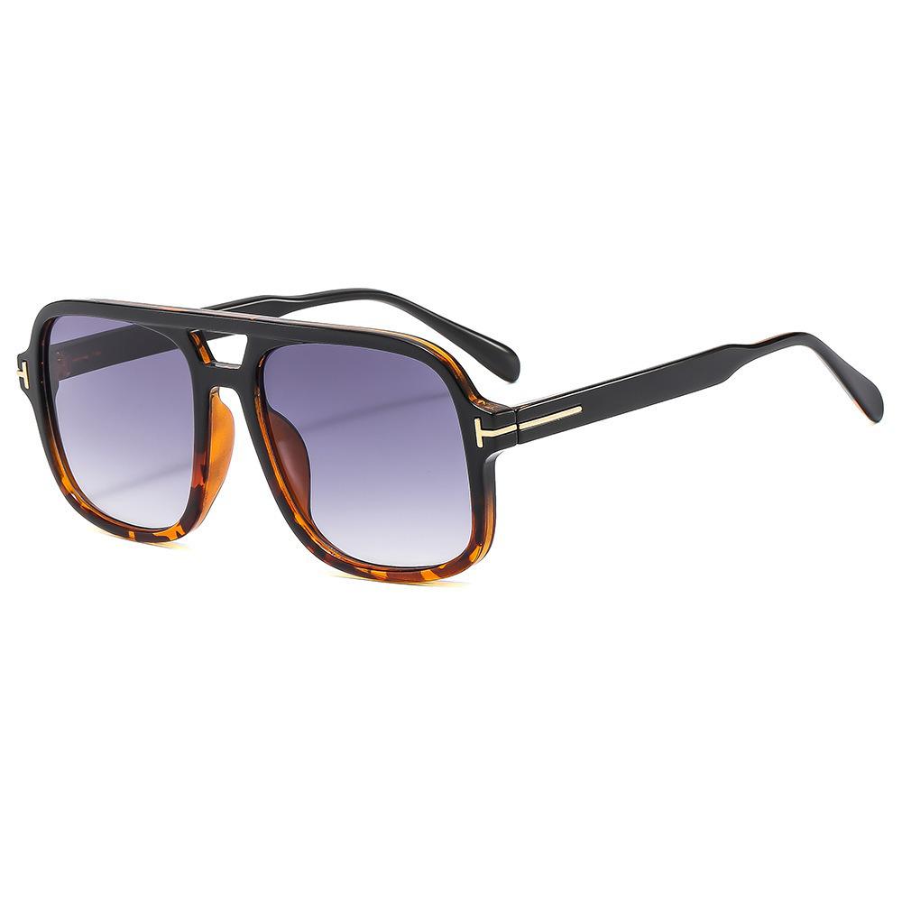 Óculos de Sol Aviador High-End Retrô com Barra em T e Dupla Ponte Anti-UV para Esportes ao Ar Livre