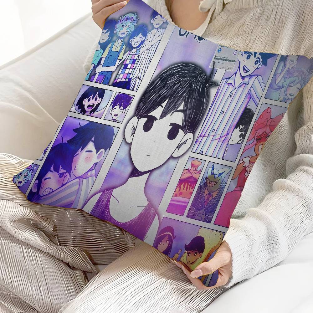 Cute Cartoon Omori Game Pillow Cushion Cover Pillowcase Living Room Sofa Home Decor