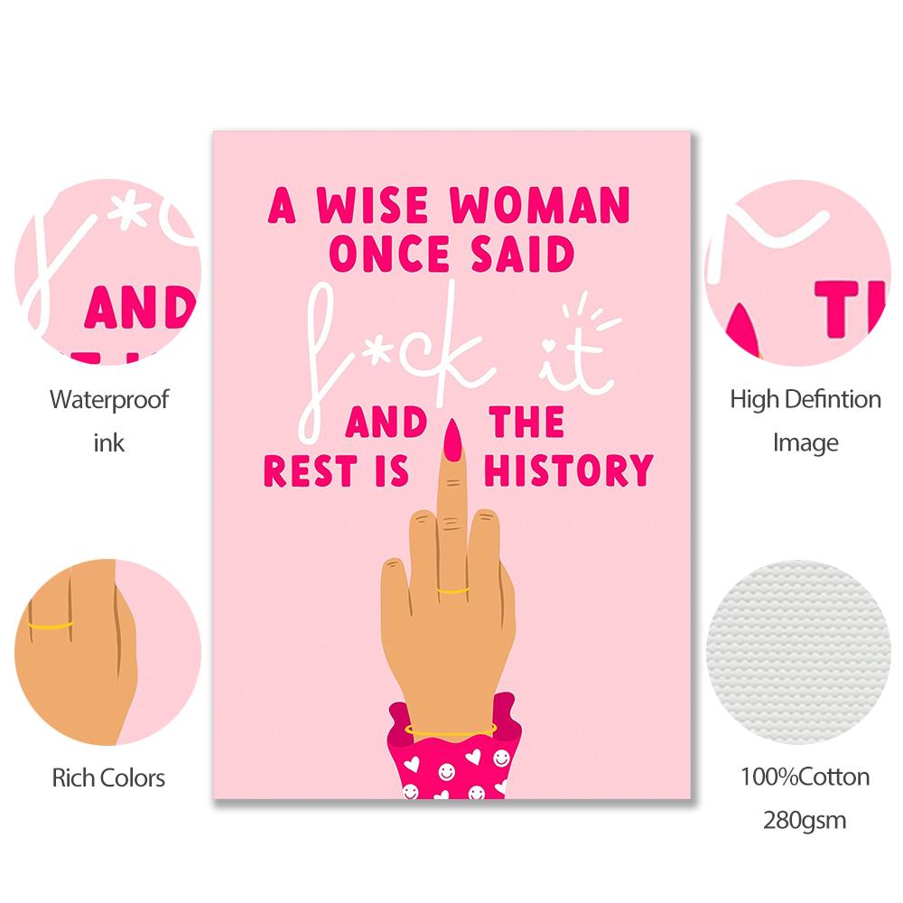 Girl Power Poster Print Pink Bedroom Home Wall Decor Inspirational Art Motivational Quote Canvas Painting Mom I Am a Rich Man