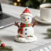Vivid Christmas Collectibles for Display Resin Figurine, Cute Clay Style Santa Snowman Gingerbread Man Festive Home Accents Coffee Tables Statue,