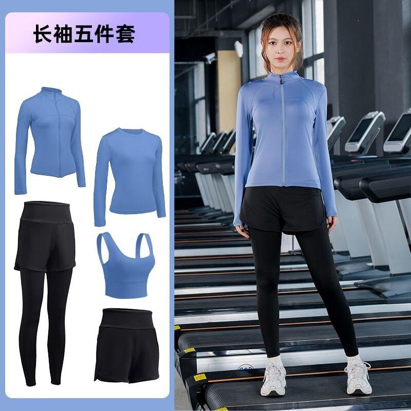Womens Quick-Dry Sport Set Running Yoga Gym Workout 3-5 Piece Activewear With Shorts Or Pants