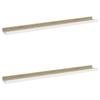 VidaXL Wall Shelves 2 Pcs White and Sonoma Oak 80x9x3 Cm