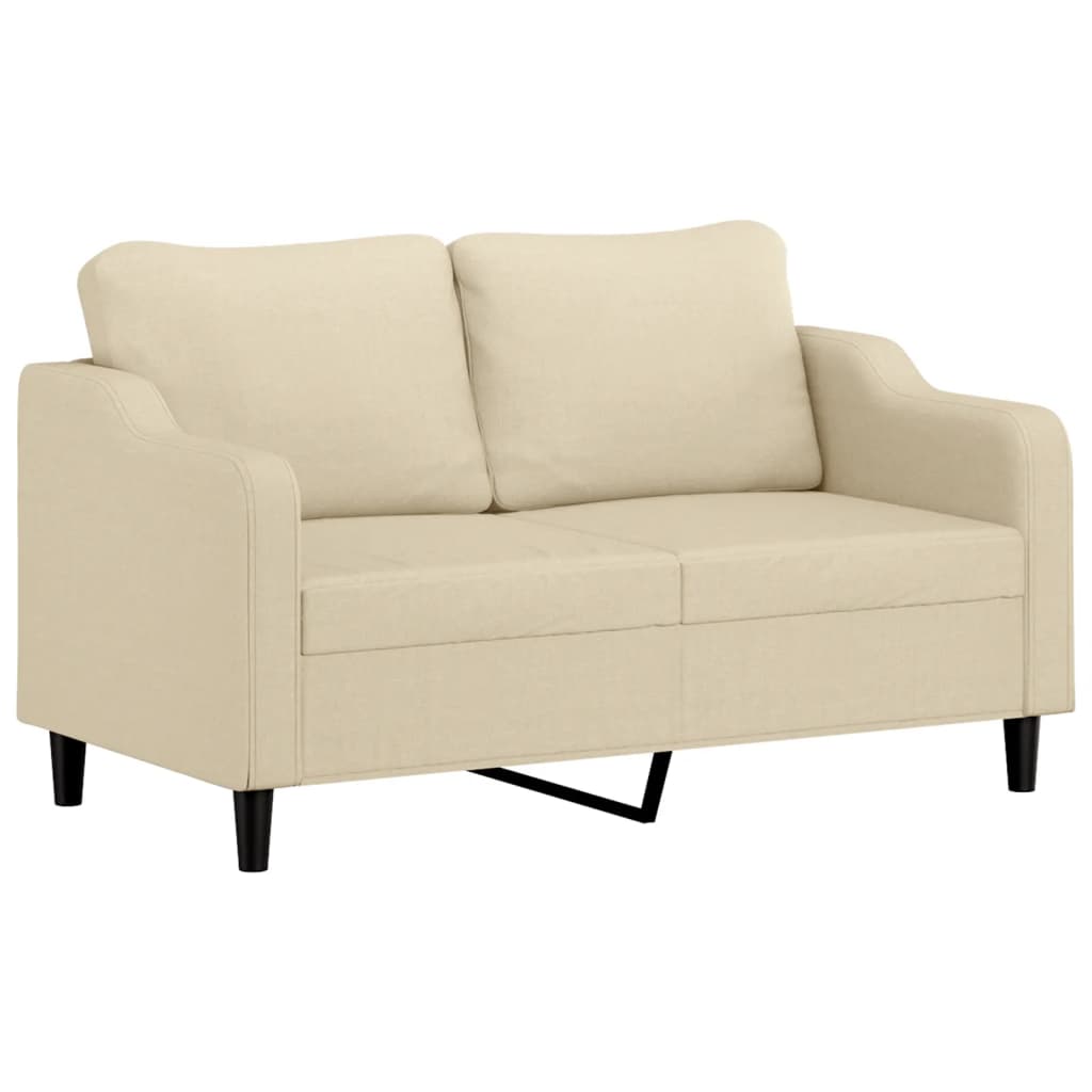 Vidaxl 2-Seater Sofa With Cushions, Cream, 140 Cm, Fabric