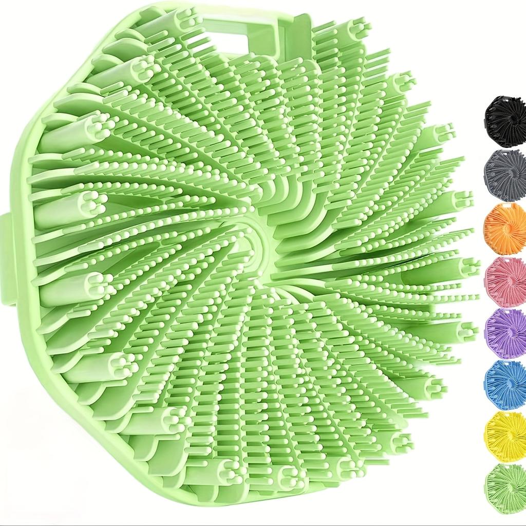 1pc Soft Silicone Exfoliating Brush Cleanser Manual Body Cleansing Scrubber Shower Gentle Massage Bath Brush Bathroom Accessorie