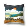 Polyester Pillowcase Automobile Decoration Mountain Home Print Pillowcase Waist Cushion Cover Bedside Cushion Cover Bedside Cushion Cover