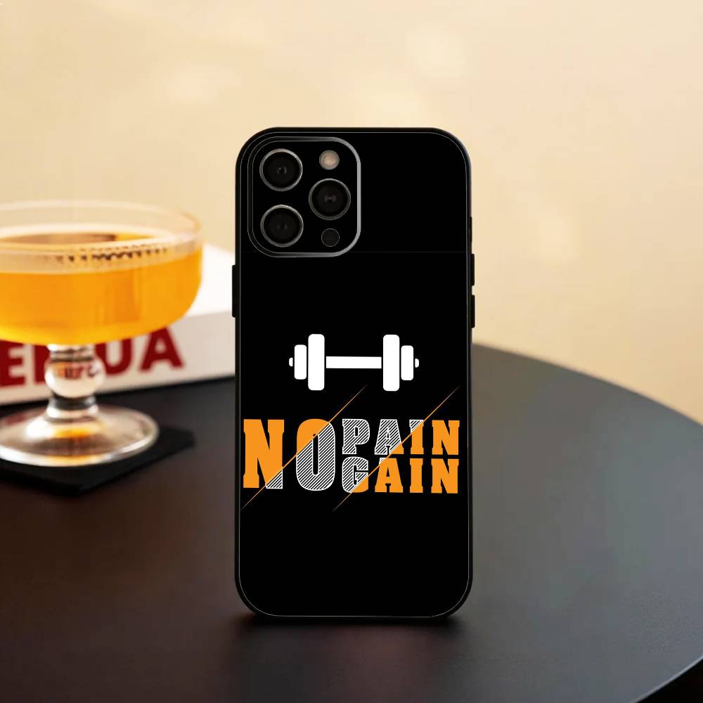 

N-No P-Pain No Gain Gym Phone Case Silicone Soft For IPhone 17 16 15 14 13 12 11 X XR Plus Pro Max Plus iPhone15plus