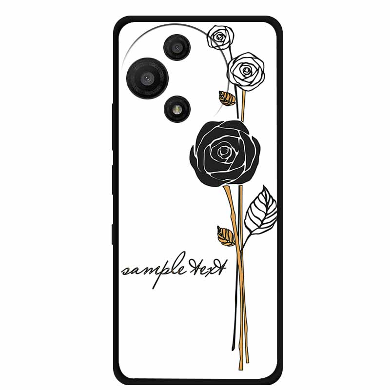 For TCL 60 SE Nxtpaper Case 3D Emboss Relief Flowers Black TPU Silicone Soft Back Cover Cases For TCL 60R Case 6.7" Fundas Bag