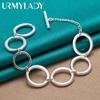 925 Sterling Silver Ring Chain Bracelet For Women Wedding Party Fashion Jewelry
