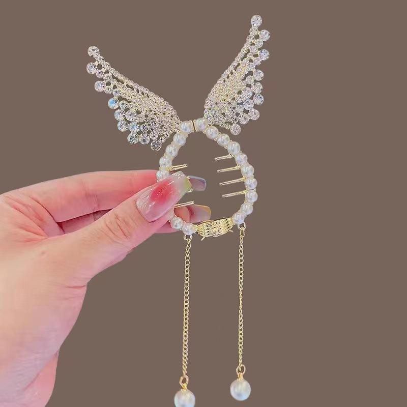 Women's Tassel Rhinestone Hair Clip Exquisite Glitter Maruko Headband Hair Clip  Valentine's Day Gift For Girlfriend Wife