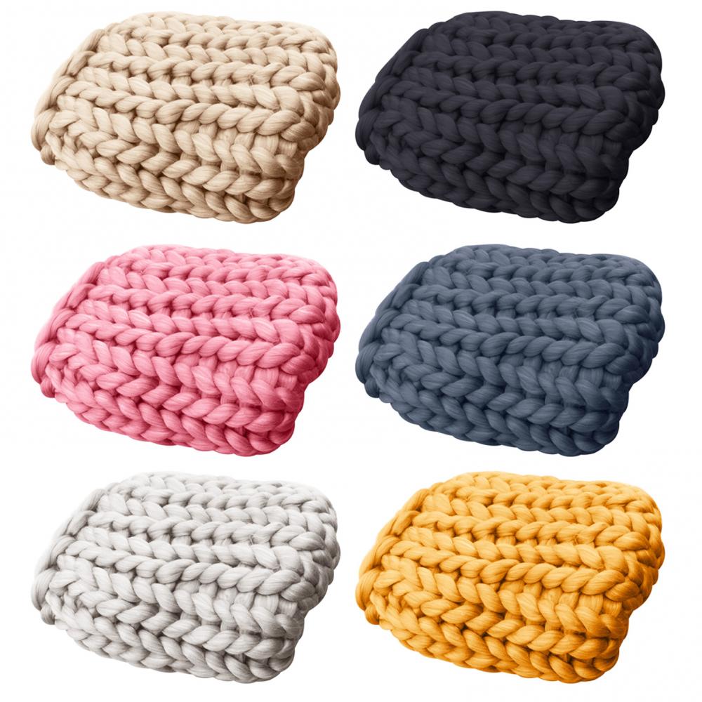 Blanket Thick Fashion 6cm Hand Wool Knitted Yarn Merino Wool Bulky Knitting Throw Blankets Knit Blanket