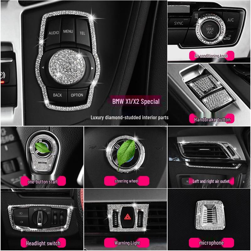 BMW Interior Modification Decorative Diamond Inlay Stickers for 16-20 X1 Power Windows (Front & Rear)