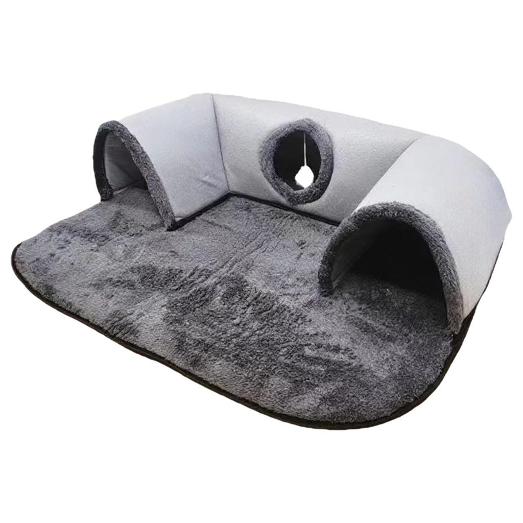 Interactive U Shape Cat Play Tunnel Polyester Fabric Foldable Design For Cats Exploration Indoor Entertainment Activity