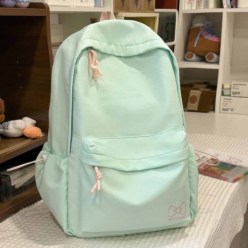 Schoolbag Korean Ins Letter Embroidery Lightweight Junior High School High School Student School Bag Women's Large Capacity Backpack