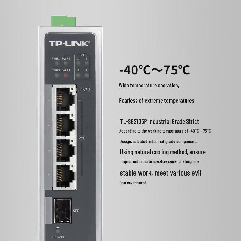 Tp-Link TL-SG2105P 5-Port Gigabit Industrial PoE Switch