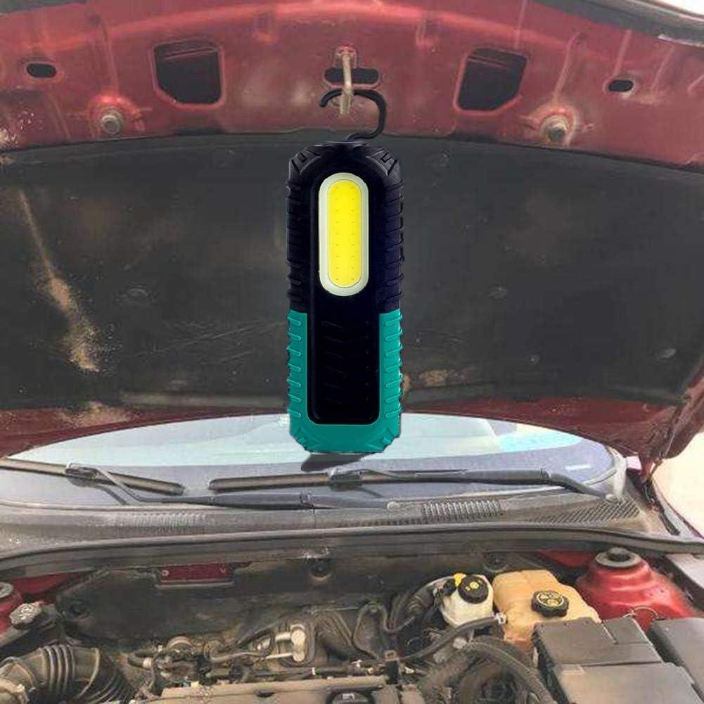 LED Work Light, Portable Rechargeable Torch Workshop Lamp COB Inspection Lights with Hook and Magnetic Base for Car Repair, Garage, Camping, Emergency
