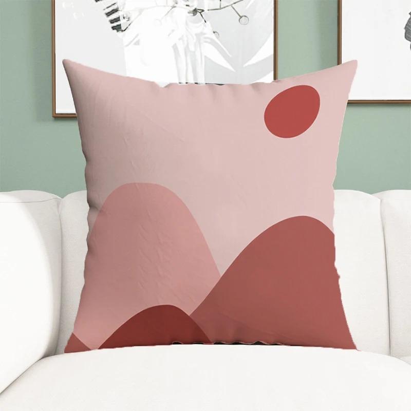 Office Living Room Home Pillowcase Simple Illustration Landscape Pattern Pillowcase Car Ornaments
