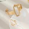 1 Set Trendy and Minimalist Geometric Square Jewelry Hollowed Out Ring and Bracelet Set Mother's Day Gift Jewelry Set