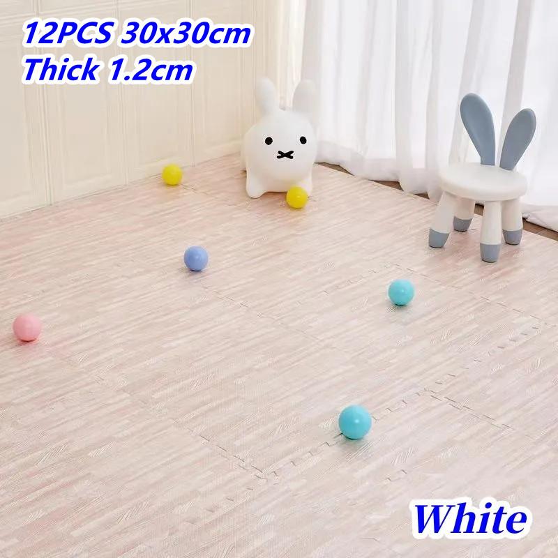 12 Peças tatames e tapetes de atividades Tatame Tapete Puzzle Tapetes de Espuma para Brincar Academia para bebês Tapete de Jogo Academia de Atividades para Bebê Tapete Puzzle Tapete de Piso com Textura de Madeira