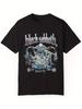 Unisex's Black Sabbath Graphic T-Shirt - Casual Cotton Short Sleeve Round Neck Tee with Skull & Letter Design