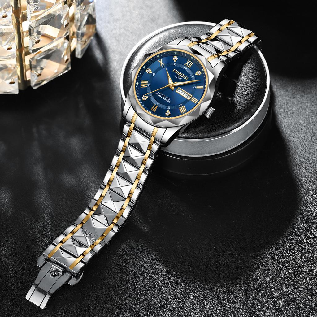 Nibosi Nibbs Fashion Casual Quartz Watch Luminous Double Calendar Men'S Waterproof