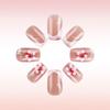24Pcs Square Fake Nail Press On Nail Artificial Nail False Nail Glues On Nail with Flower Designs French Nail Tips