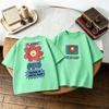 Double Side Print T-shirt For Kids Clothing Summer Simple Fashion Girl Boy Short Sleeve Tops Tees Children's Wear Casual Tshirts