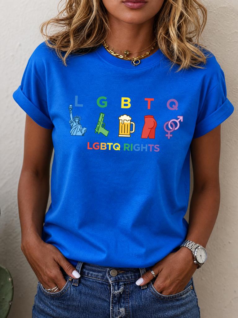 ilstileLGBTQ Rights 2026 Pride Women TShirt Funny Icon Rainbow Graphic Tee Casual Short Sleeve Summer Gay Pride Gift