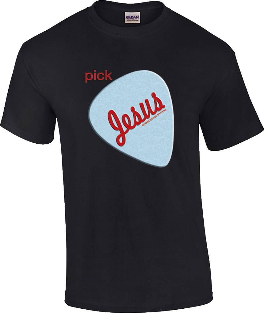 TALL Pick Jesus Guitar Pick Christian T-Shirt XXL