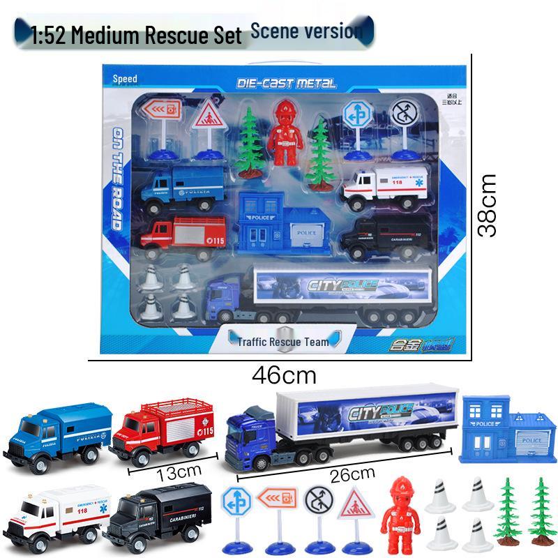 Popular 1:52 Alloy Toy Car Set: Pull-Back Armored Military Tank Model for Kids