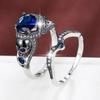 Retro Skull Set: Four-Prong Cubic Zirconia Double Rings, Pure Copper Stackable Jewelry