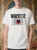 T-shirt Graphique Drapeau de Mayotte - T-shirt Blanc à Col Rond avec ...