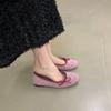 Fashion Single Shoes 2025 Korean Edition Bow Round Toe Shallow Mouth Soft Sole Flats