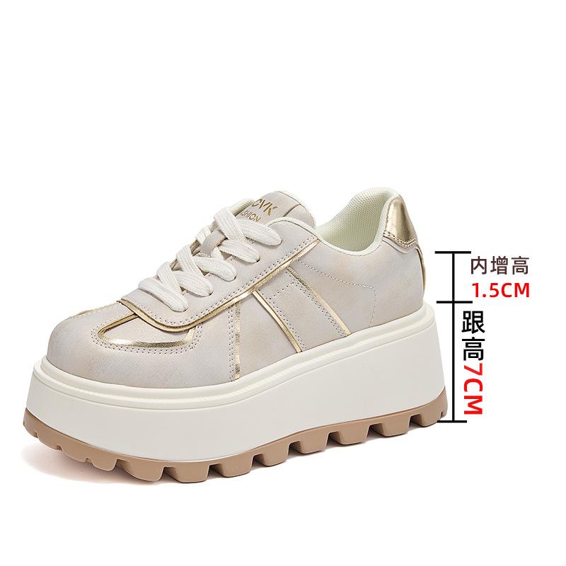 

2025 German training shoes inner height increase platform women s shoes spring new women s casual single shoes white shoes children versatile 34