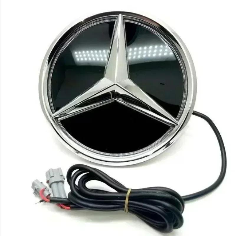 FA03Car Front Grille Logo Light Mirror LED Badge Badge Luminous Decorative Light for Mercedes Benz W213 E-Class Key Ring