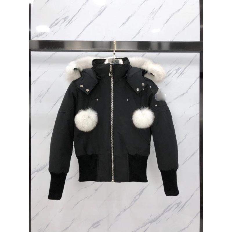 Couple women's down jacket fox fur collar bomber jacket