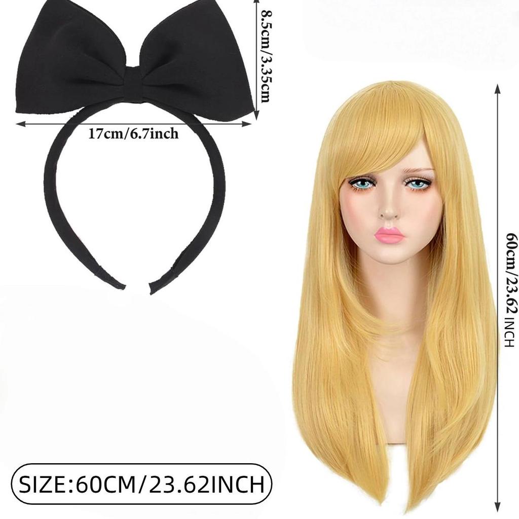 Alice in Wonderland Cinderella Golden Cosplay Wig with Headband
