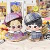 10Cm Cotton Dolls Preppy Style Doll Clothes Plaid Beret And Cloak Suit Cute Doll Accessories Girl Dress-Up Play  Accessories Toy