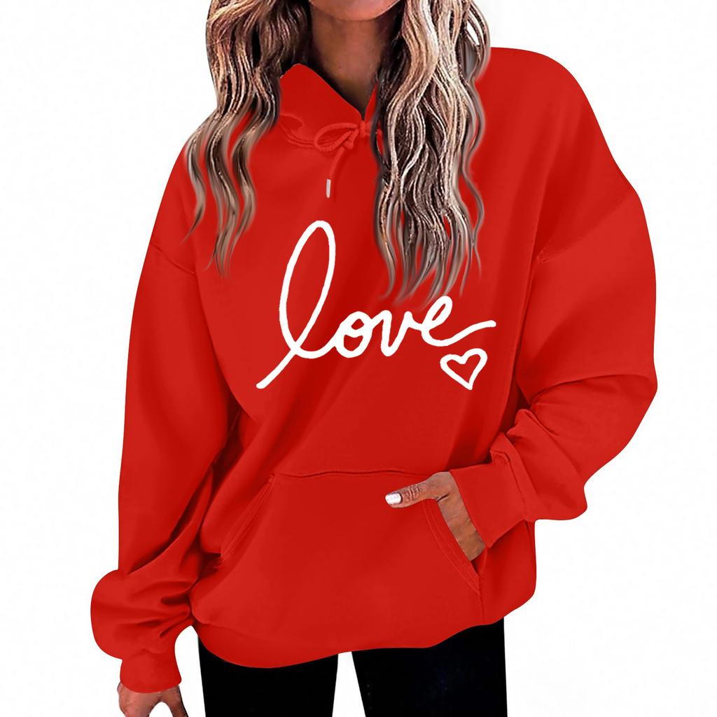 Women's Loose Comfortable Casual Fashion Character Printed Hooded Long Sleeve Sweatshirt