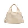 Casual Solid Color Canvas Bag Women's New Large-capacity Multi-layer Handbag Simple Tote Bag Shoulder Messenger Bag