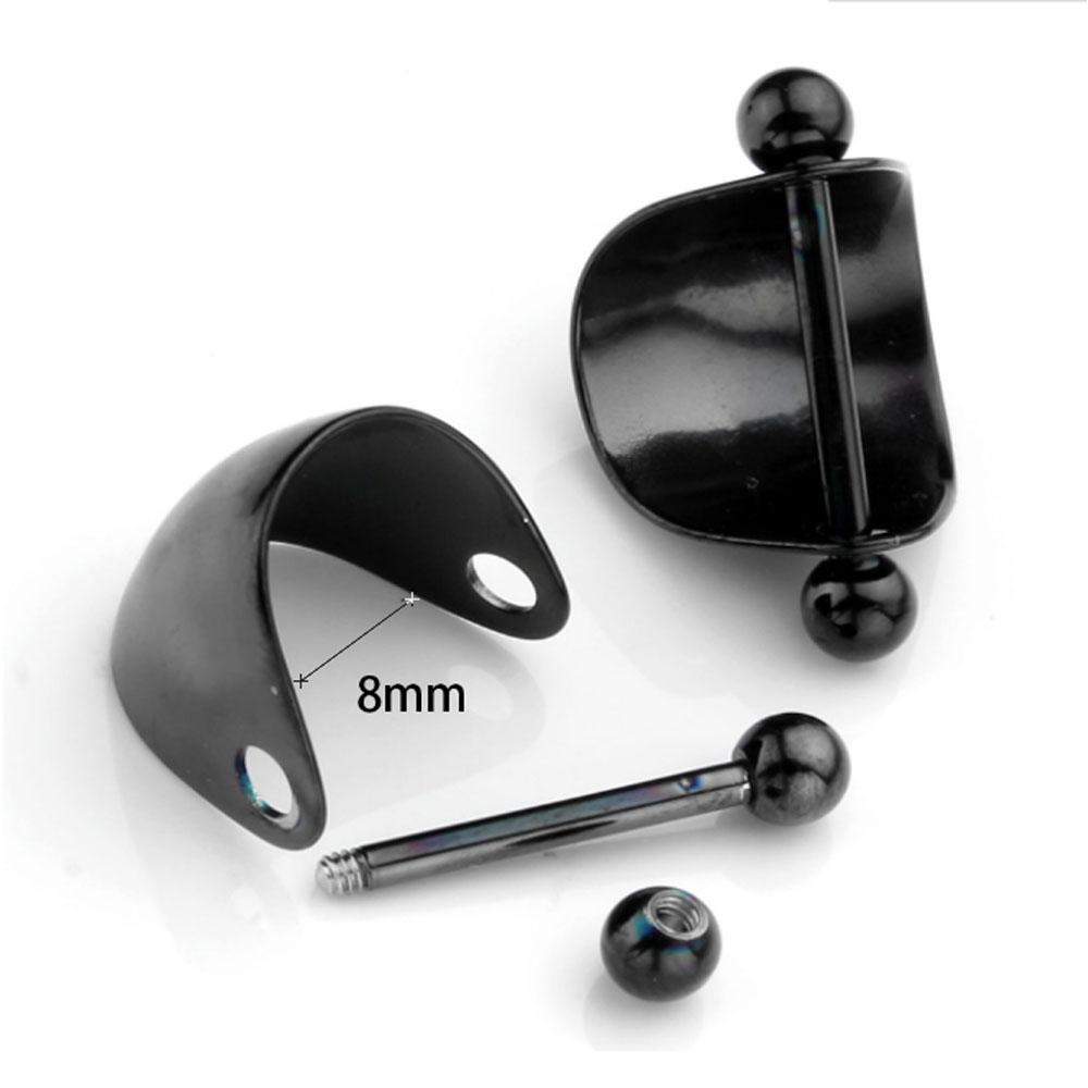 16G Stainless Steel Ear Piercing Horseshoe Shield Cuff Ear Helix Cartilage Cuff Ring Earrings Body Jewelry Piercing